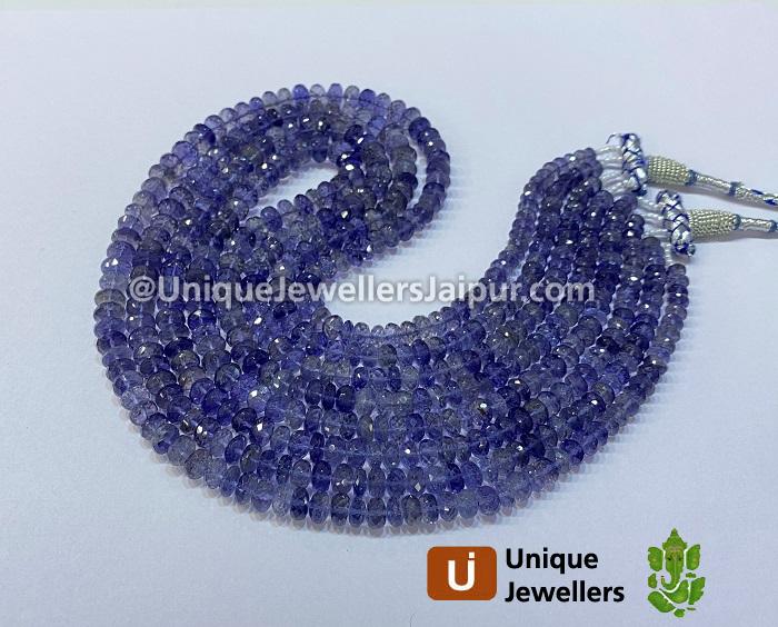 Iolite Faceted Roundelle Beads