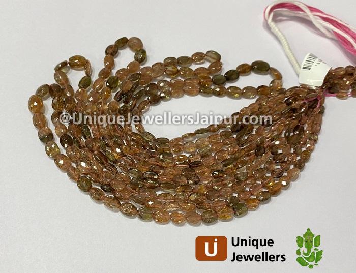 Andalusite Faceted Oval Beads