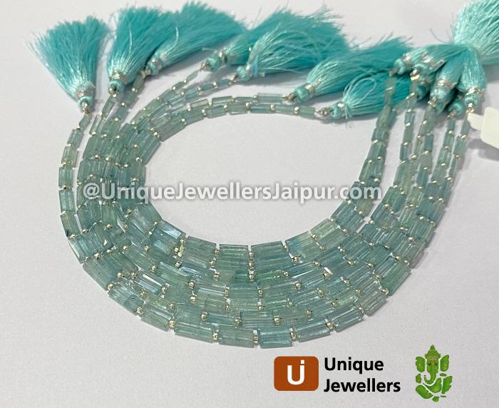 Blue Tourmaline Step Cut Chicklet Beads