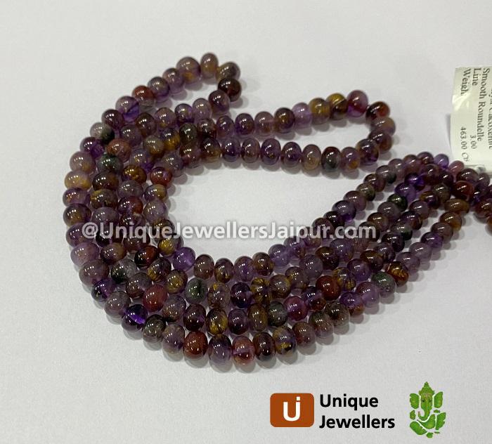 Amethyst Cacoxenite Smooth Roundelle Beads