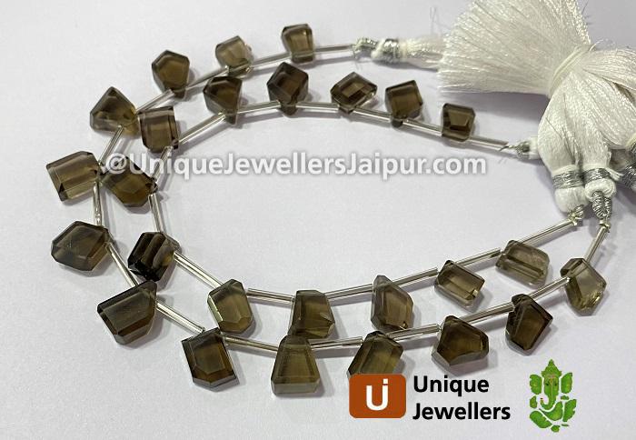 Smoky Quartz Shaded Faceted Fancy Nugget Beads