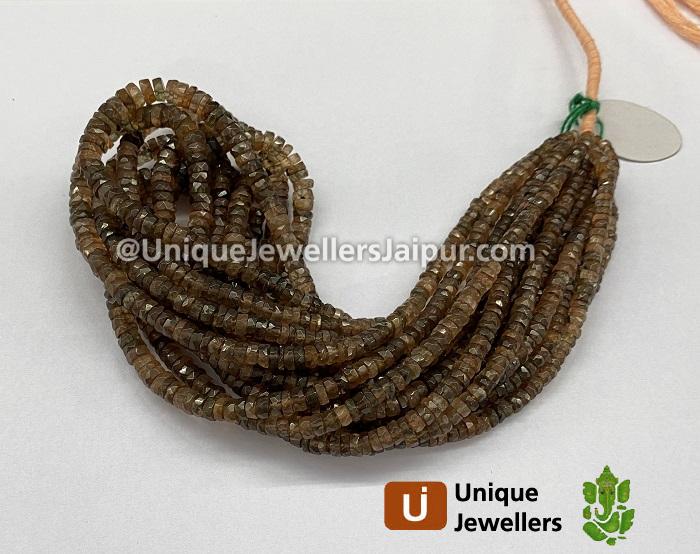 Andalusite Faceted Tyre Beads