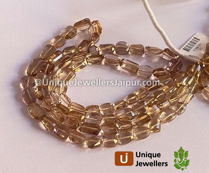 Champagne Citrine Faceted Nugget Beads