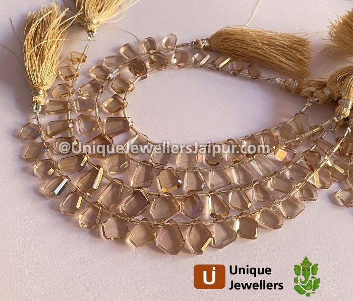 Champagne Citrine Faceted Nugget Beads