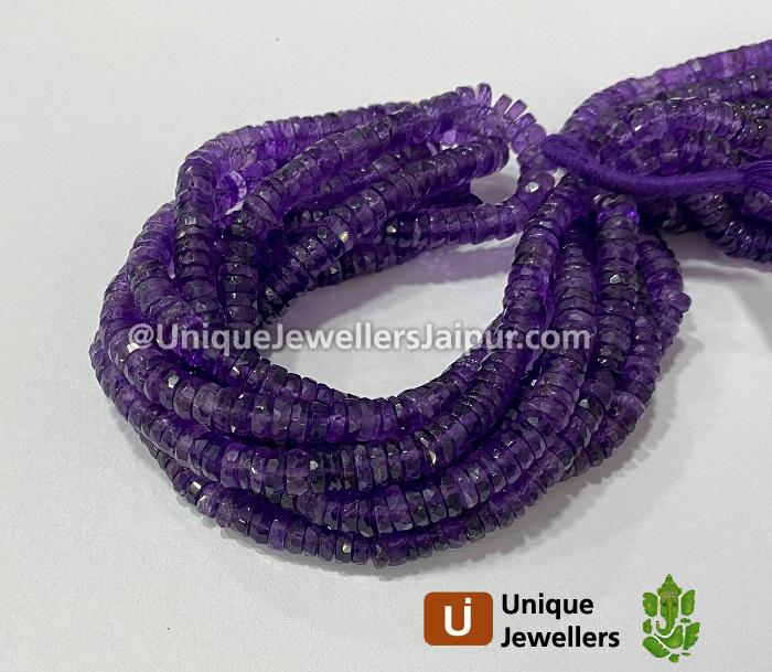 Amethyst Faceted Tyre Beads