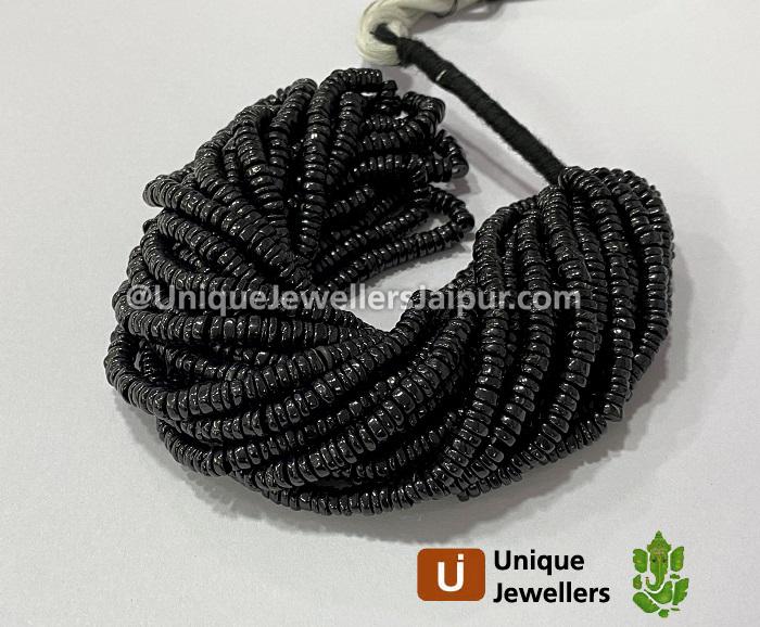 Black Spinel Smooth Tyre Beads