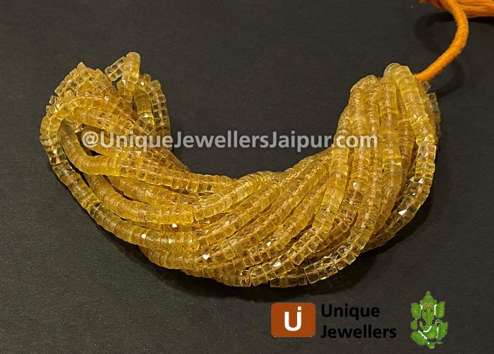 Citrine Faceted Tyre Beads