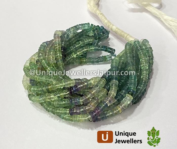 Multi Fluorite Smooth Tyre Beads