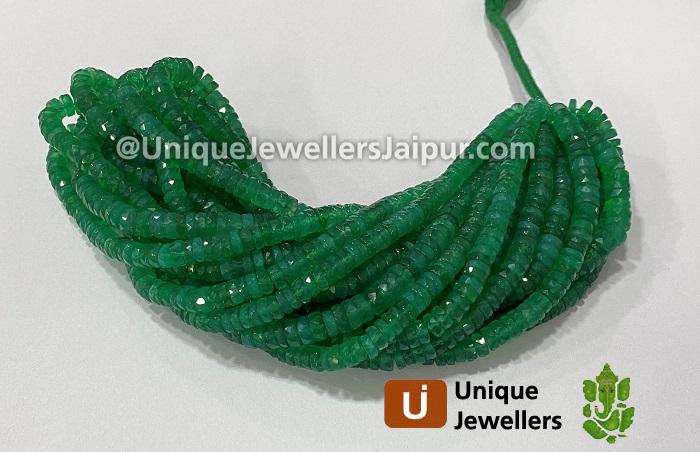 Green Onyx Faceted Tyre Beads