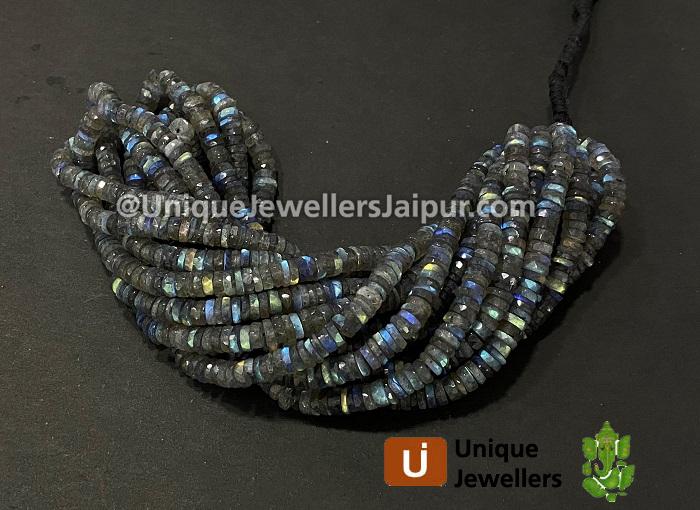 Labradorite Faceted Tyre Beads