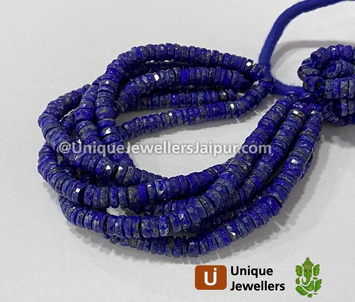 Lapis Faceted Tyre Beads