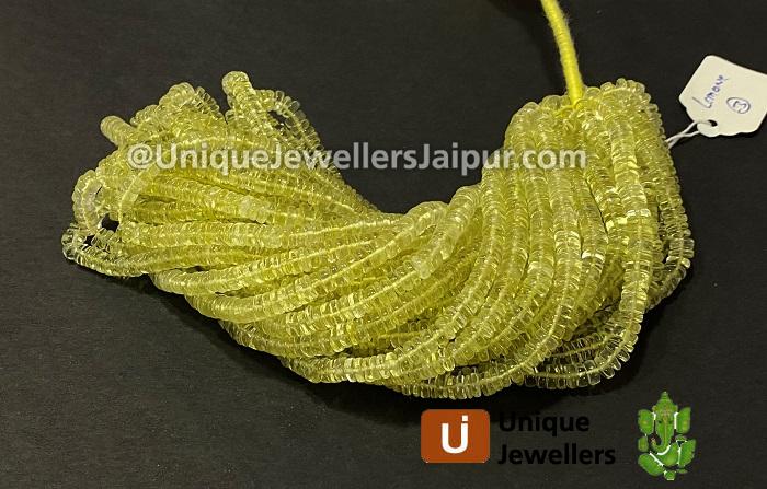 Lemon Quartz Smooth Tyre Beads