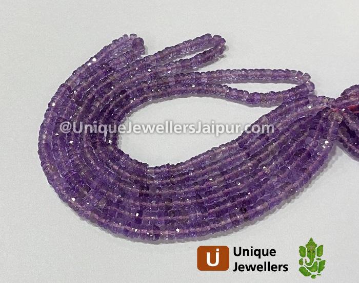 Pink Amethyst Faceted Tyre Beads