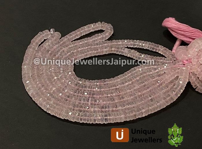 Rose Quartz Faceted Tyre Beads