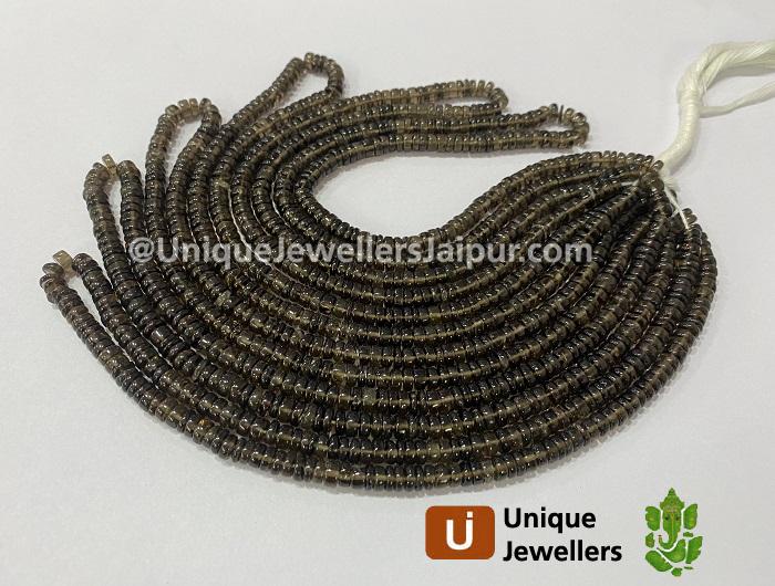 Smoky Quartz Smooth Tyre Beads