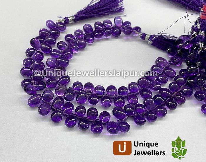 Amethyst Far Smooth Pear Beads