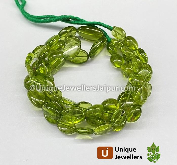 Peridot Smooth Oval Nuggets Beads