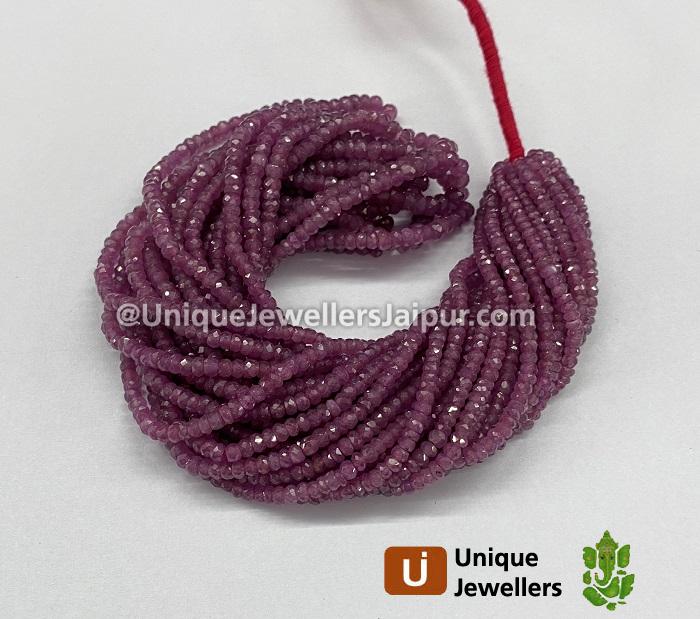 Natural  Ruby Faceted Roundelle Beads