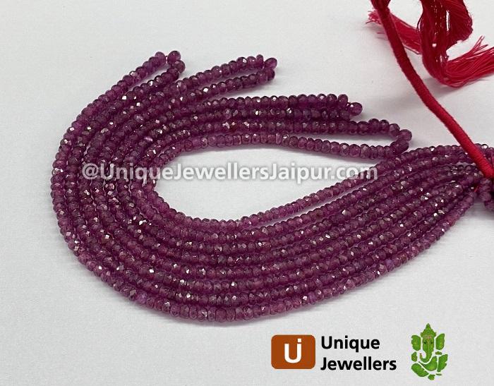 Natural Ruby Faceted Roundelle Beads