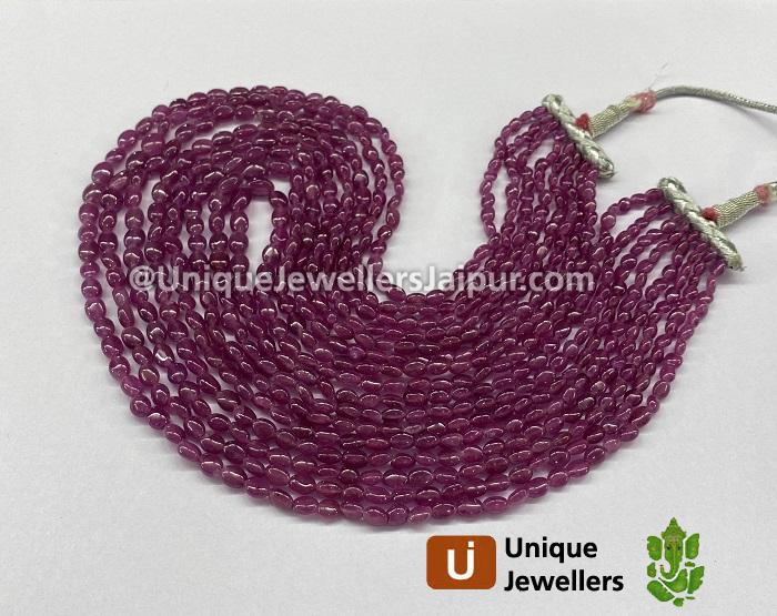 Natural Ruby Smooth Oval Beads