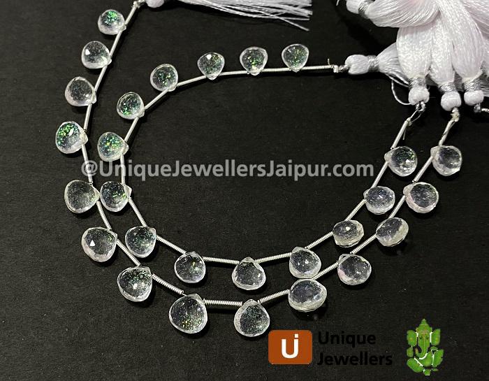 Ethiopian Opal Crystal Doublet Faceted Heart Beads