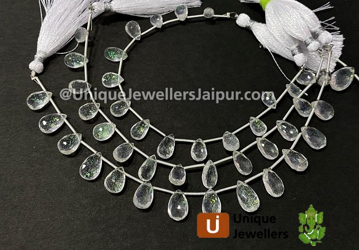 Ethiopian Opal Crystal Doublet Faceted Pear Beads