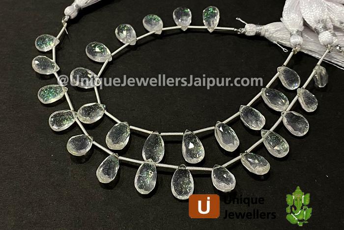 Ethiopian Opal Crystal Doublet Big Faceted Pear Beads