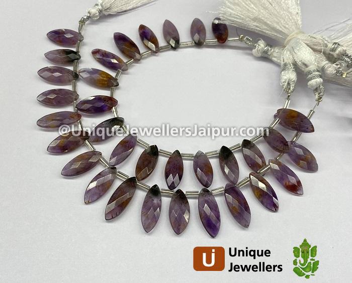 Amethyst Cacoxenite Faceted Markis Beads