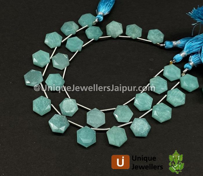 Amazonite Faceted Hexagon Star Beads