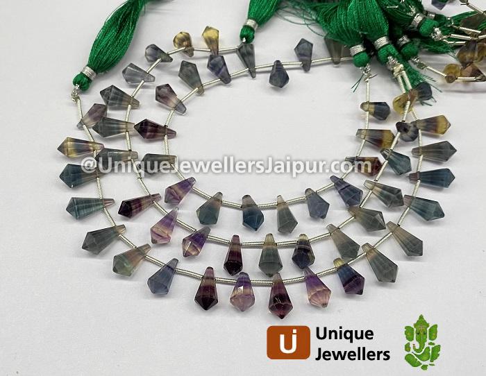 Fluorite Faceted Fancy Cone Beads
