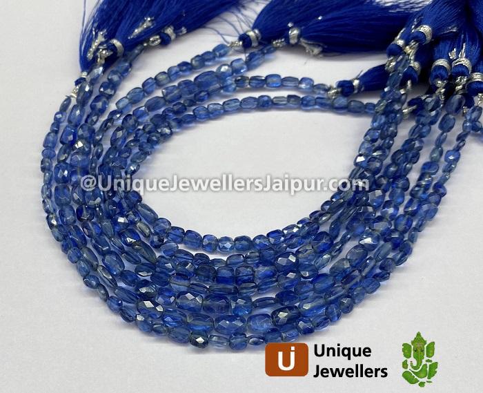 Blue Kyanite Faceted Cushion Beads