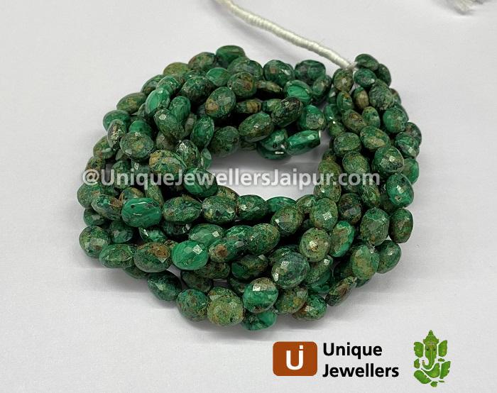 Malachite Faceted Oval Beads