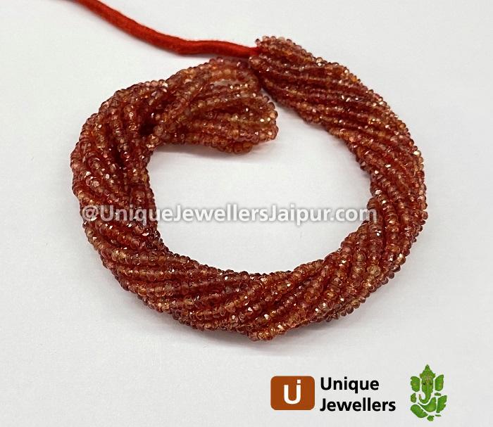 Red Padparadscha Sapphire Faceted Roundelle Beads