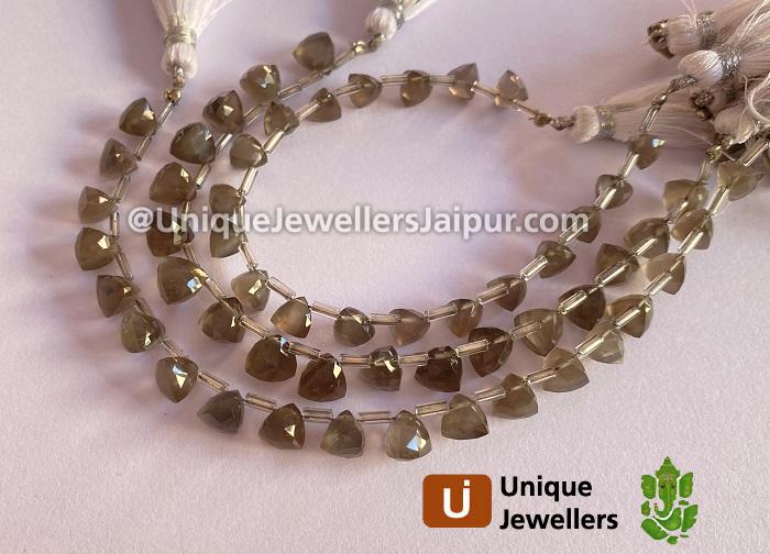 Grey Moonstone Faceted Trillion Beads