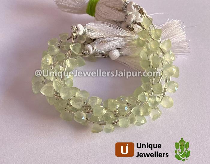 Prehnite Faceted Trillion Beads