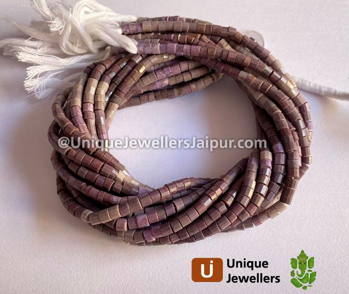 Lavender Jade Shaded Step Cut Tyre Beads