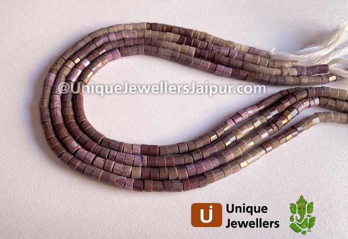 Lavender Jade Shaded Step Cut Tyre Beads