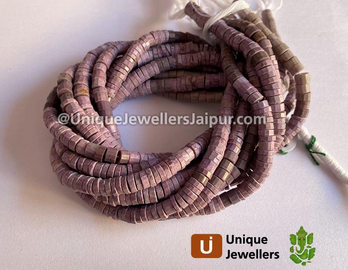 Lavender Jade Shaded Far Step Cut Tyre Beads