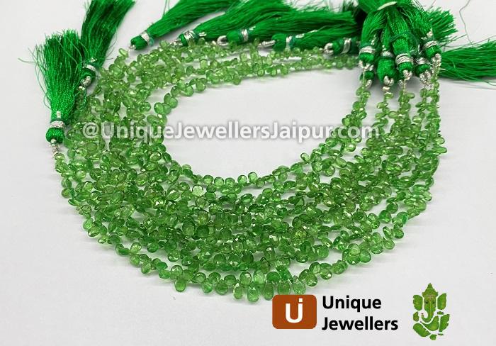 Tsavorite Faceted Pear Beads