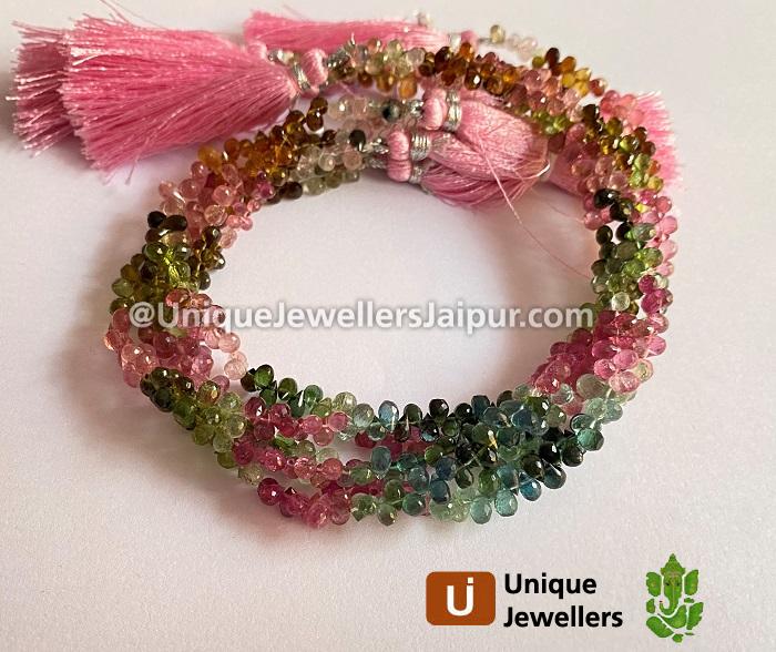 Tourmaline Faceted Drops Beads