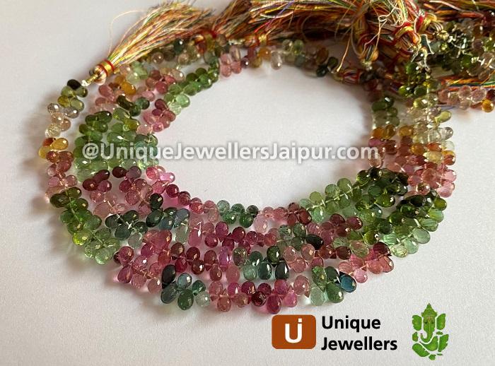 Tourmaline Far Faceted Drops Beads