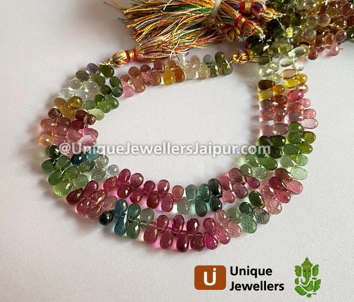 Tourmaline Far Faceted Drops Beads