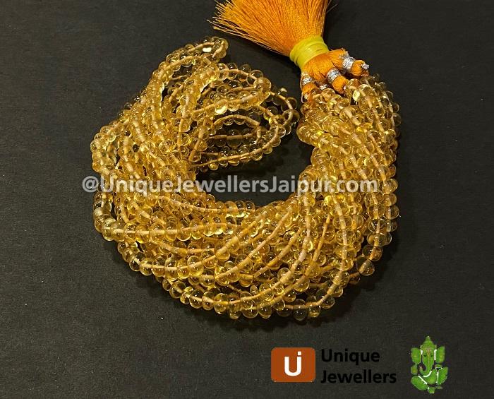 Citrine Smooth Roundelle Beads