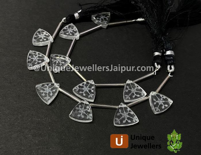 Crystal Carved Triangle Beads