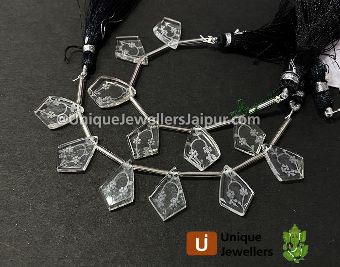 Crystal Carved Rhombus Beads