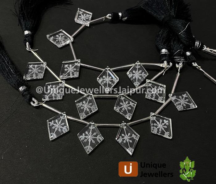 Crystal Carved Kite Beads