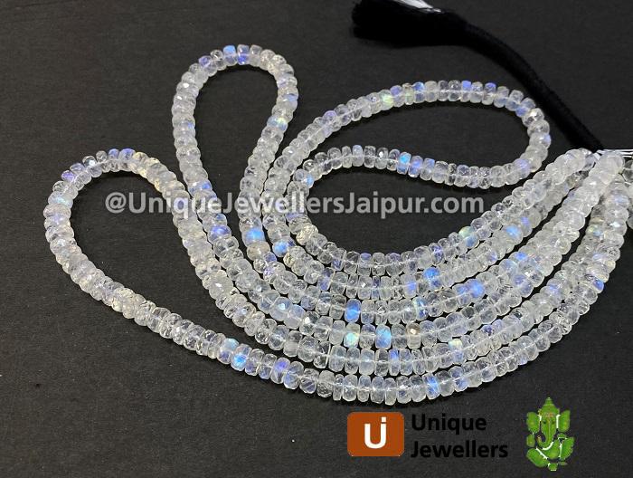 Rainbow Moonstone Big Faceted Roundelle Beads