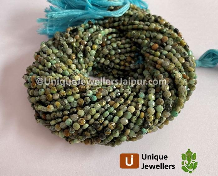 Turquoise Faceted Coin Beads