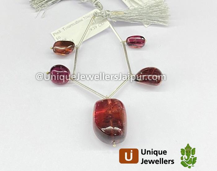 Pink Tourmaline Smooth Nugget Beads