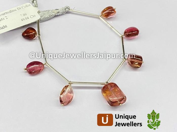 Pink Tourmaline Smooth Nugget Beads